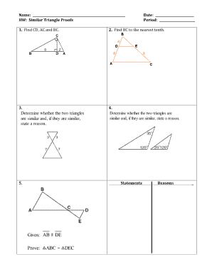Similar Triangle Proofs Worksheet