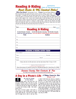 Reading & Riding Entry Form