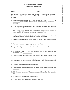 Arba Minim Identification Form