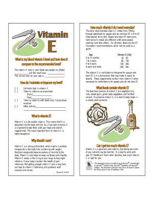 Vitamin E Recommendations for CF Patients
