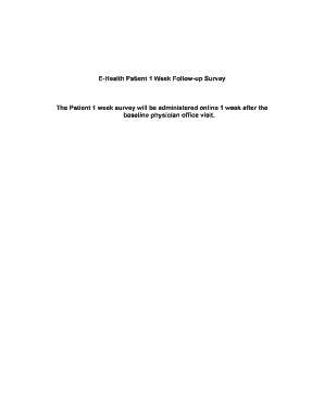 Patient 1 Week Post-Visit Survey