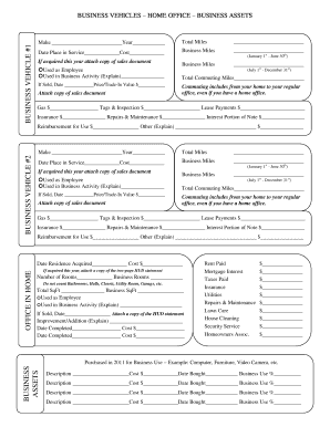 Business Vehicle and Home Office Expense Form