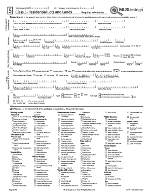 California Residential Lot Listing Form