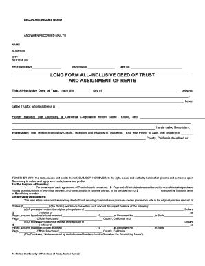 Reconveyance deed format - LONG FORM ALLINCLUSIVE DEED OF TRUST