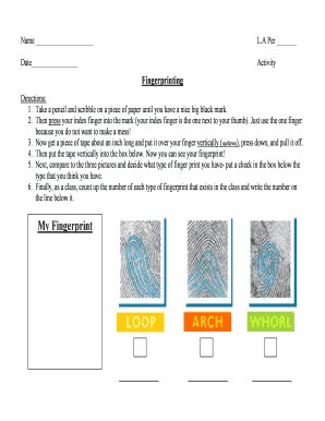 Fingerprinting Activity Form