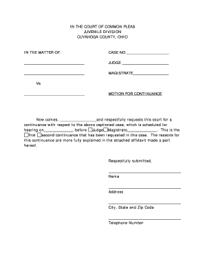 Motion for Continuance