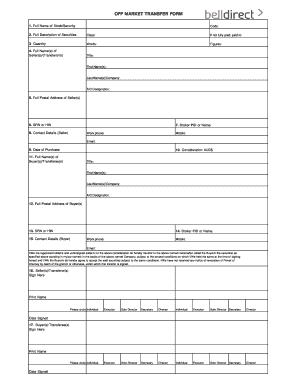Off Market Transfer Form