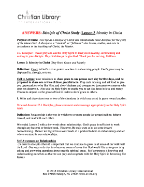 Discipleship Study Lesson 3 Identity in Christ