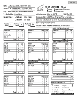 Educational Plan Form