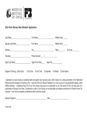 Ohio Farm Bureau New Member Application
