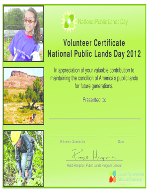 Volunteer Certificate