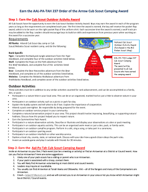 AAL-PA-TAH Cub Scout Camping Award