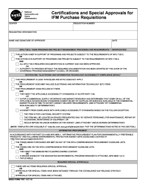 NASA Purchase Requisition Form