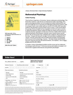 Mathematical Physiology Book Order Form