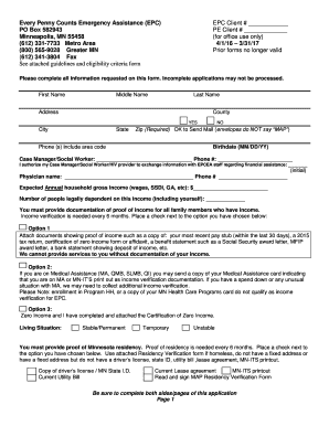 Every Penny Counts Emergency Assistance Application
