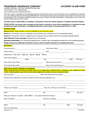 Trustmark Accident Claim Form