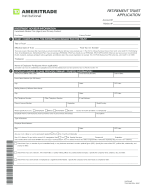 Retirement Trust Application Form