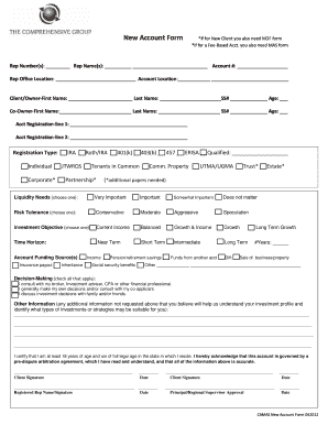 New Account Form