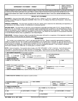 Dependency Statement - Parent