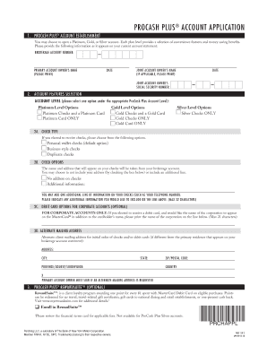 ProCash Plus Account Application