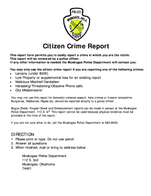 Citizen Crime Report Form