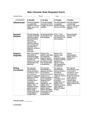 Student Body Biography Rubric