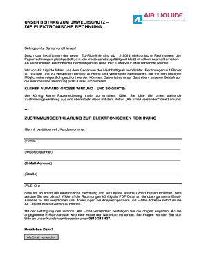 Zustimmungserklärung zur elektronischen Rechnung