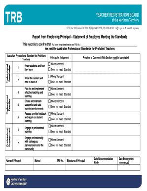 Teacher Standards Compliance Report