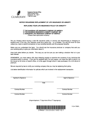 Notice Regarding Replacement of Life Insurance or Annuity