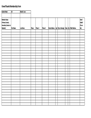 GreenThumb Membership Form
