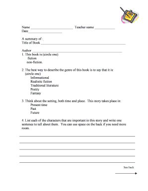 Book Report Form