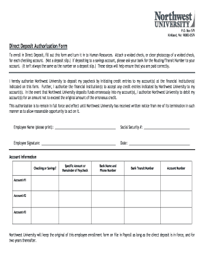 Direct Deposit Authorization Form