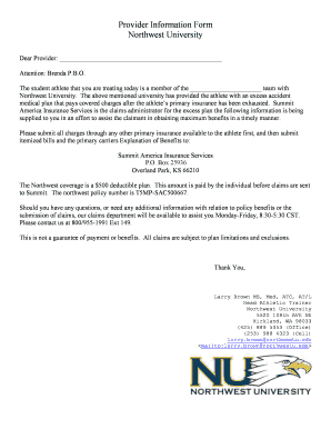 Provider Information Form Northwest University - eagle northwestu