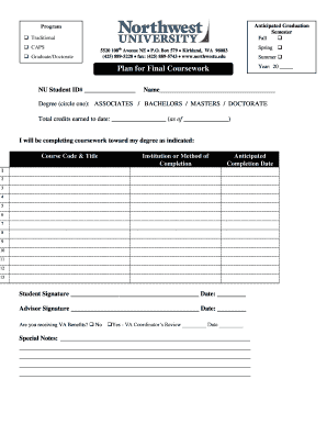 Academic Program Graduation Plan