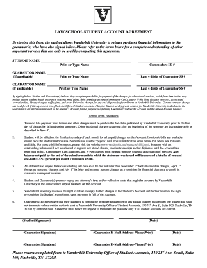 Vanderbilt University Student Account Agreement