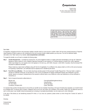 Computershare Stock Transfer Request Form