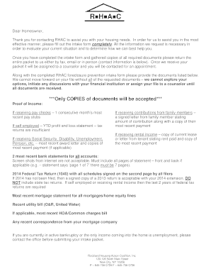 RHAC Foreclosure Prevention Intake Form