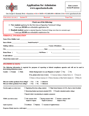 Ogeechee Technical College Application for Admission