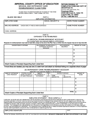 Medical and Dependent Care Reimbursement Form