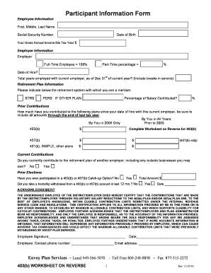 Retirement Plan Contribution Form