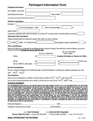 Retirement Plan Contribution Form