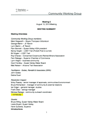 Meeting 5 MEETING SUMMARY - Resolution Copper