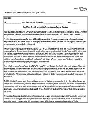 Local Control and Accountability Plan Template