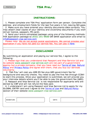 TSA PreCheck Application Form