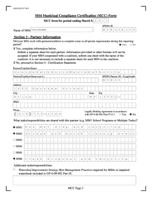 MS4 Municipal Compliance Certification Form
