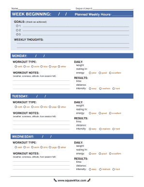 Weekly Workout Planner