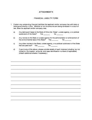 Ohio Financial Liability Form
