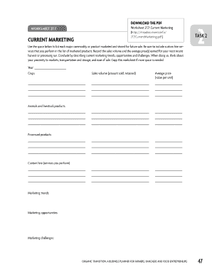 Current Marketing Worksheet
