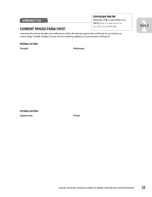 Whole-Farm SWOT Analysis Worksheet