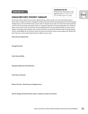 Human Resource Strategy Summary
